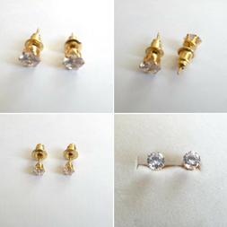 Unisex Punto Luce Colore Oro Zircone Bianco Tondo 3 - 4 - 5 