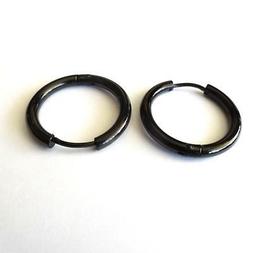 Uomo Cerchi Tubo Pirata Acciaio Nero - 2,5 Cm - 2,5 Mm - 317