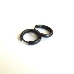 Uomo Cerchi Tubo Pirata Acciaio Nero - 1,5 Cm - 2,5 Mm - 133