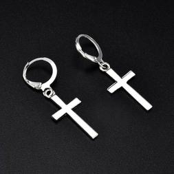 Uomo Donna A Cerchio Cerchietto Acciaio Inox Con Croce Argen