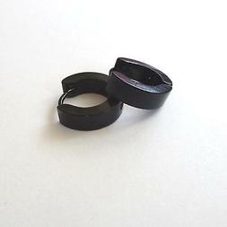 Uomo Donna Cerchi In  Acciaio Inox Nero 1,4 Cm - 4 Mm - 20