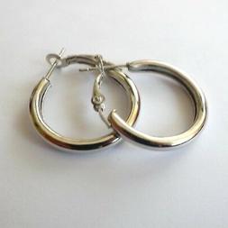 Uomo Donna Cerchi Lisci Metallo Colore Argento - 2,4 Cm - 3 