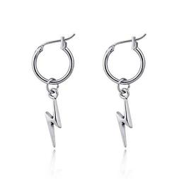 Uomo Donna Cerchio Fulmine Orecchino Argento Monachella Acci