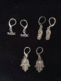 Uomo Donna Cerchio Stella Orecchino Argento Pendente Unisex 