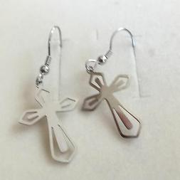 Uomo Donna Colore Argento Con Croce Gotica Stilizzata Penden