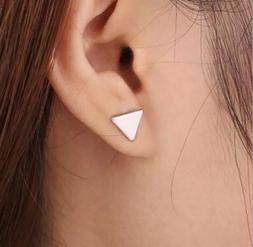 Uomo Donna Forma Triangolo Silver Argento Vite Acciaio Da Mi