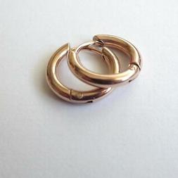 Uomo Donna Mini Cerchi Acciaio Inox Colore Rosa 1,5 Cm - 2,5