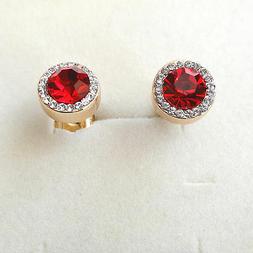 Uomo Donna Punto Luce Colore Oro Con  Rubino Rosso E Zirconi