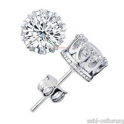 Uomo Donna Punto Luce Corona 9mm Argento 925 Zircone Bianco 