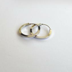 Uomo Mini Cerchi Sez. Quadrata Colore Argento 1,5 Cm - 2 Mm 