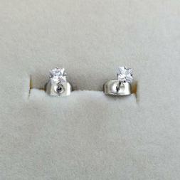 Uomo Punto Luce Acciaio Inox Con Zircone Bianco Quadrato 3 M