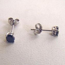 Uomo  Punto Luce Argento 925 Con Zircone Nero Rotondo 4 Mm 1