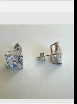 Uomo Punto Luce Colore Argento  E Zircone Bianco Quadrato 7m