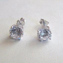 Uomo Punto Luce In Argento 925 Con Zircone Bianco Rotondo 8 