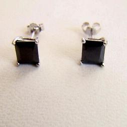 Uomo Punto Luce In Argento 925 Con Zircone Nero Quadrato 6 M