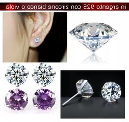 Uomo Punto Luce In Argento 925 Donna Zirconi Strass Brillant
