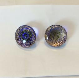 Vetro Murano Tommasi Glass Bottone Blu Oro Donna Bijoux Gioi