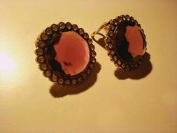 Vintage Ametista Anni '70 Chiusura Clips