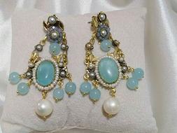 Vintage Anni 40 Agata Celeste Stile Borbonico Bigiotteria An