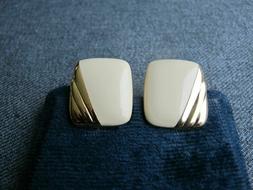 Napier Vintage Anni '70 Tono Oro E Smalto Bianco Quadrati