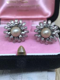 Vintage Fusione A Fiore In Argento 800 E Perla Di Sintesi An