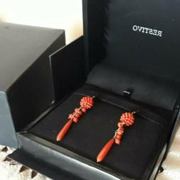 Vintage In Oro 18kr E Corallo Rosso Di Sciacca