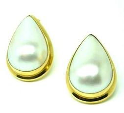 Vintage Oro Massiccio 18 Kt Perla Mabe A Goccia Made In Ital