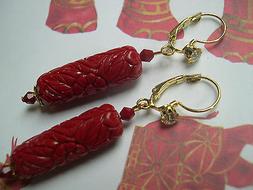 Vintage Resina Rossa Strass Swarovski