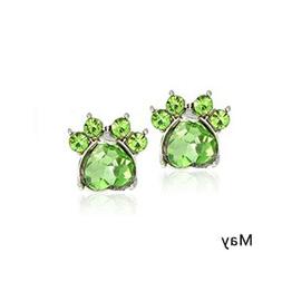 Zampa Di Cane Silberfarbiges Metallo Zirconia Verde Mesi Mag