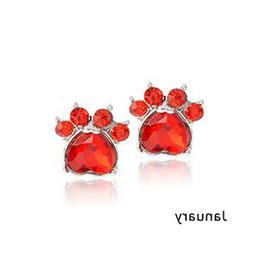 Zampa Di Cane Silberfarbiges Metallo Zirconia Rosso Mesi Gen