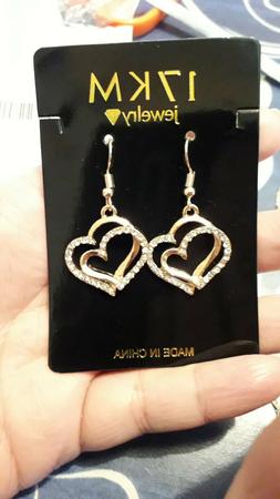 Pendenti A Cuore Dorati Con Brillanti Nuovi E Sigillati