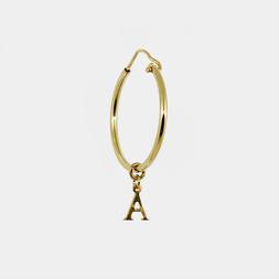 Orecchino a cerchio con lettera pendente in argento 925 - Le