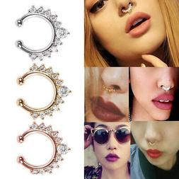 ORECCHINO ANELLO FINTO NASO PIERCING 8 MM COLORATO PLACCATO 