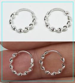 Orecchino Cerchio Cerchietto in Argento 925  Uomo Donna 12mm