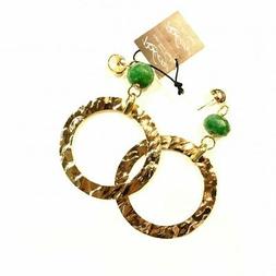 Orecchino CERCHIO martellato in Ottone Bagnato in Oro