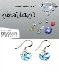 Orecchino Cuore Pendente Oro Bianco Piastra Swarovski Ab Aur