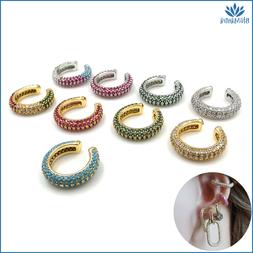 Orecchino da donna singolo mono a cerchio piccolo con zircon