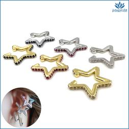 Orecchino da donna singolo mono cerchio forma di stella con 