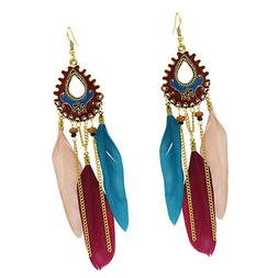 Pendente Frangia Piuma Accessorio Decorativo Da Orecchio