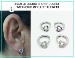 Orecchino Donna a Cerchio Cerchietto in di Argento 925%  Cuo