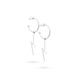 Orecchino donna cerchietto fulmine zircone acciaio argento o