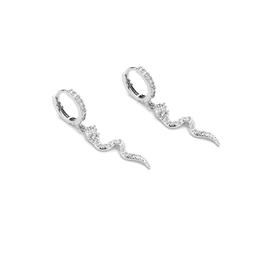 Orecchino donna hoops snake zirconi due versioni acciaio