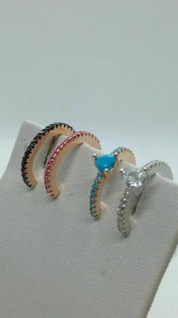 Orecchino Ear Cuff Singolo in Argento 925/1000 Rodiato e Ram