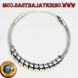 Orecchino in argento 925&permil;,  cerchio lavorato dischi sottil