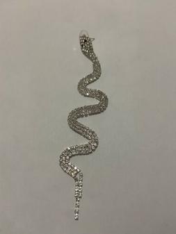Orecchino Mono Serpente Con Strass Pendente