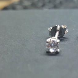 ORECCHINO SINGOLO ORO BIANCO 18 Kt E DIAMANTE NATURALE 0,08 