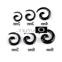 ORECCHINO SPIRALE DONNA UOMO PUNK EMO ROCK COLORE NERO ACRIL