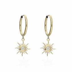 ORECHINO STROILI CERCHIO E PENDENTE ORO GIALLO E STRASS  DON