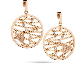 Pendenti Morellato Acciaio Rose' Cuore Mio Tondi 3 Cm Pietre