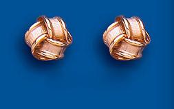 A Lobo Nodo Borchie Oro Rosa Nodo Orecchini A Lobo 8mm